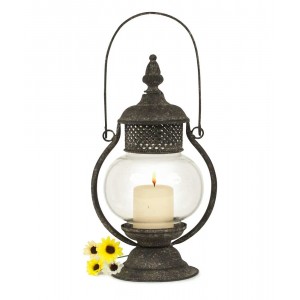 Sepia Candle Lantern with Chimney