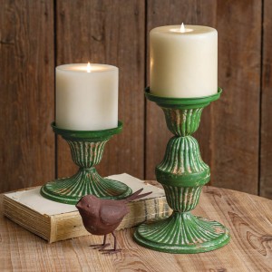 Set of Two Metal Candle Holders